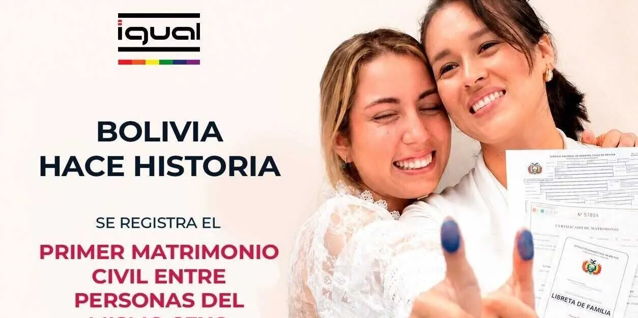 Bolivia registra el primer matrimonio civil entre personas del mismo sexo