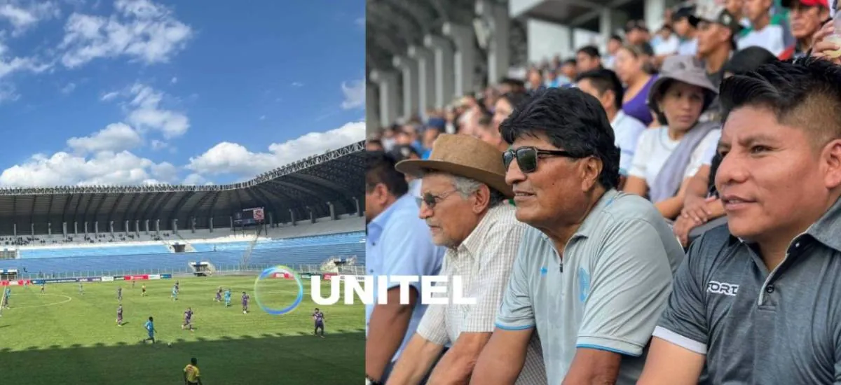 Evo se muestra en público y asiste a un partido de la liga pese a tener dos órdenes de aprehensión
