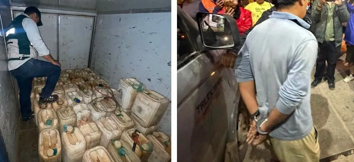Operativo en surtidores: cuatro personas aprehendidas por compra y venta irregular de combustible en Santa Cruz