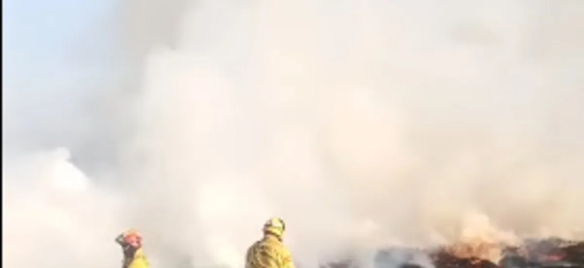 Bomberos controlan incendio de pastizales que generó una densa humareda cerca de Viru Viru