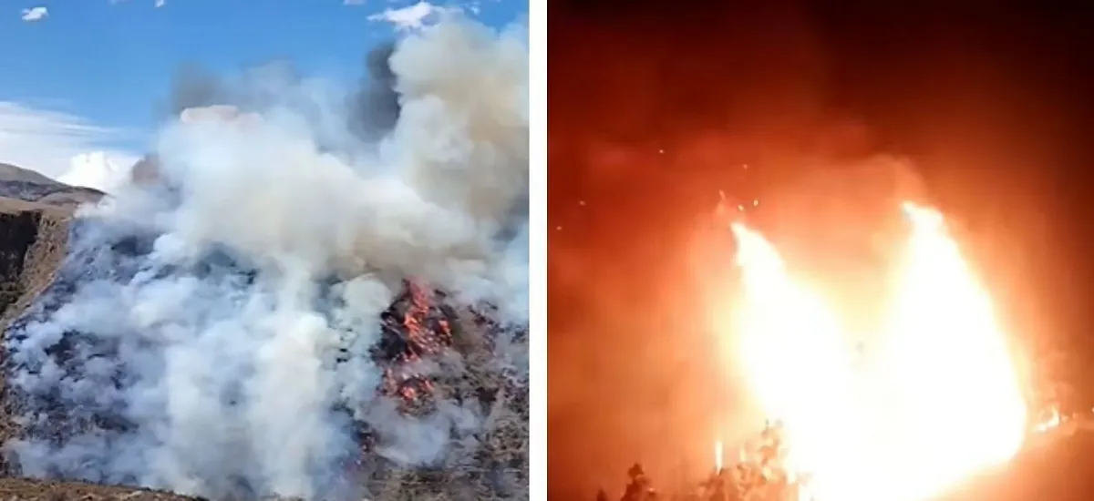 Incendio en Mizque deja un fallecido y varios heridos; aún no se logra controlar el fuego