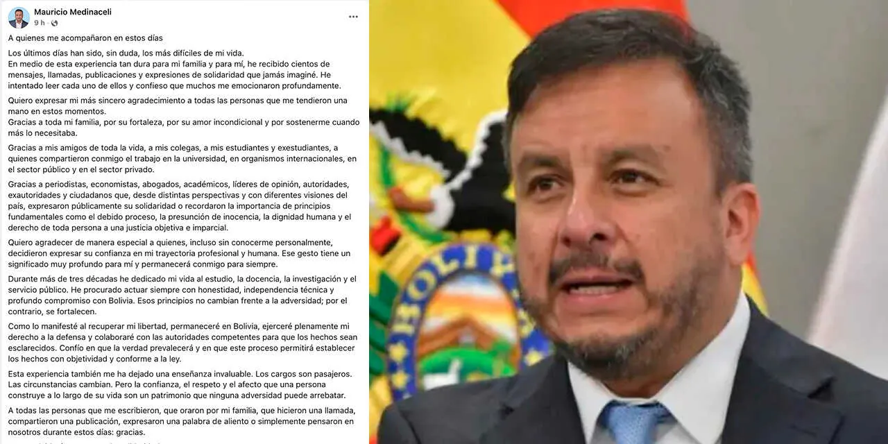 Medinaceli, tras obtener detención domiciliaria: “Los cargos son pasajeros, pero la confianza no se arrebata”
