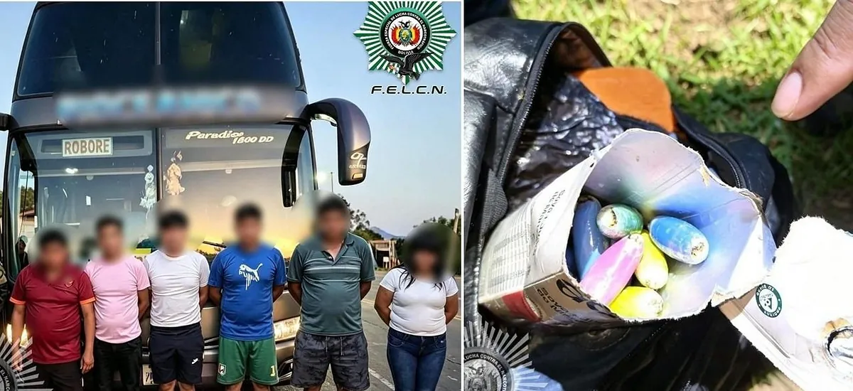 En Roboré, 12 personas son aprehendidas tras ser halladas con 3 tipos de droga
